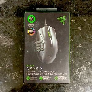 Razer Naga X Ergonomic MMO Gaming Mouse with 16 buttons BNIB